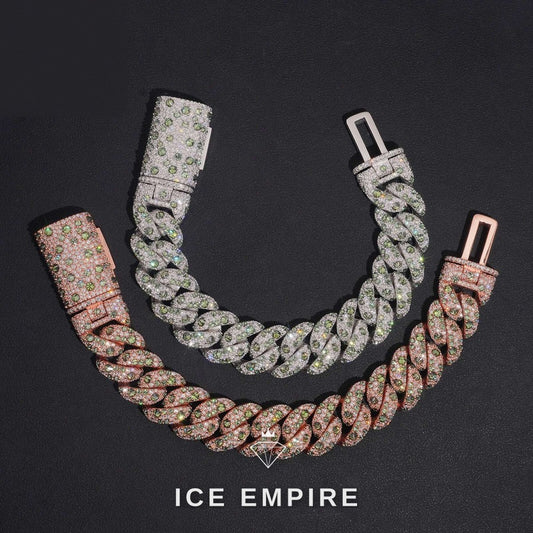Iced Out 925 Silver Moissanite Cuban Chain