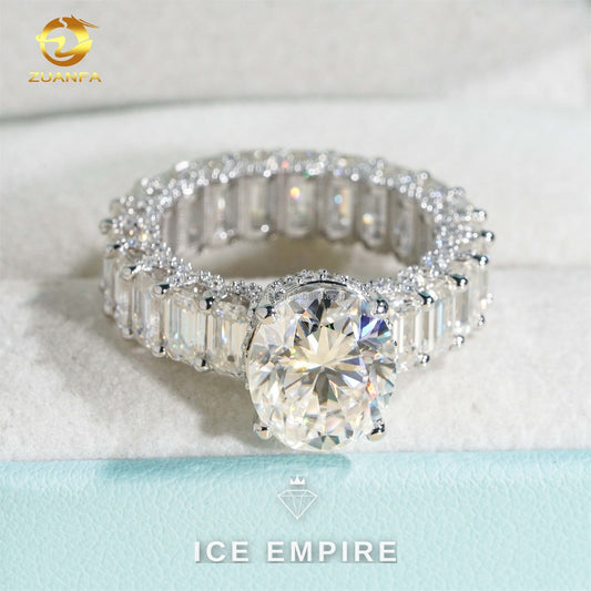 Iced Out 925 Silver Moissanite Ring