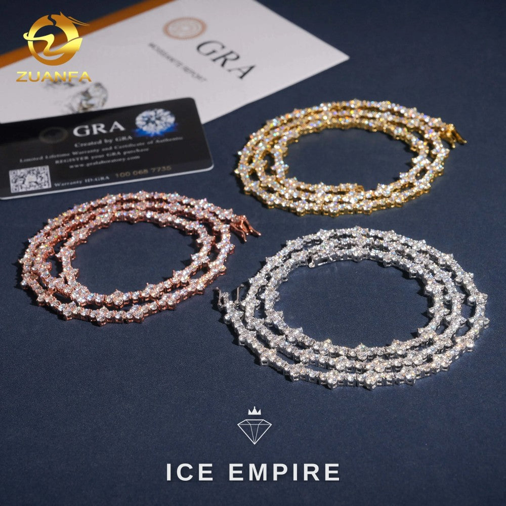 Iced Out Cross Rose Gold Plated Moissanite Cuban Chain