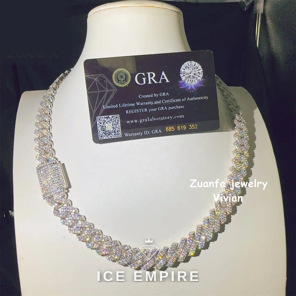 Iced Out Rose Gold Plated Moissanite Cuban Chain