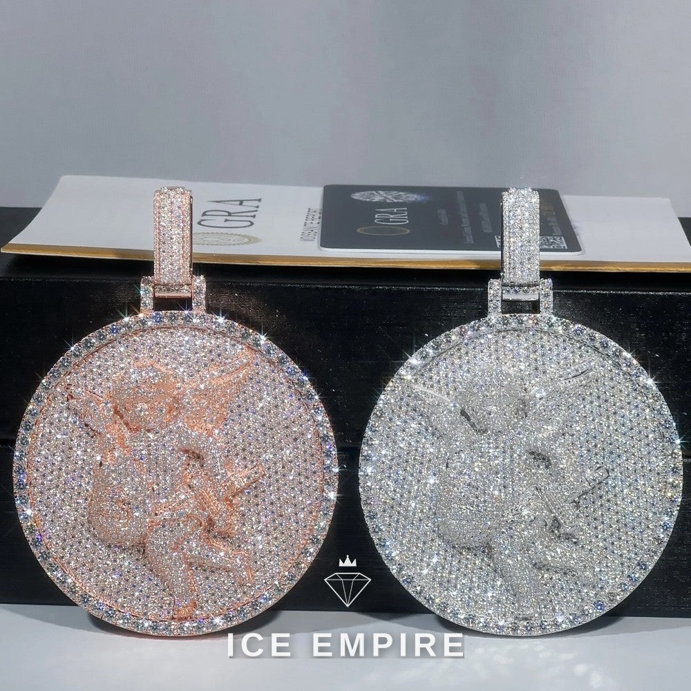Iced Out Rose Gold Plated Moissanite Pendant