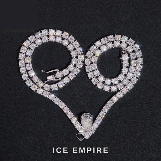 Iced Out Rose Gold Plated Moissanite Cuban Chain