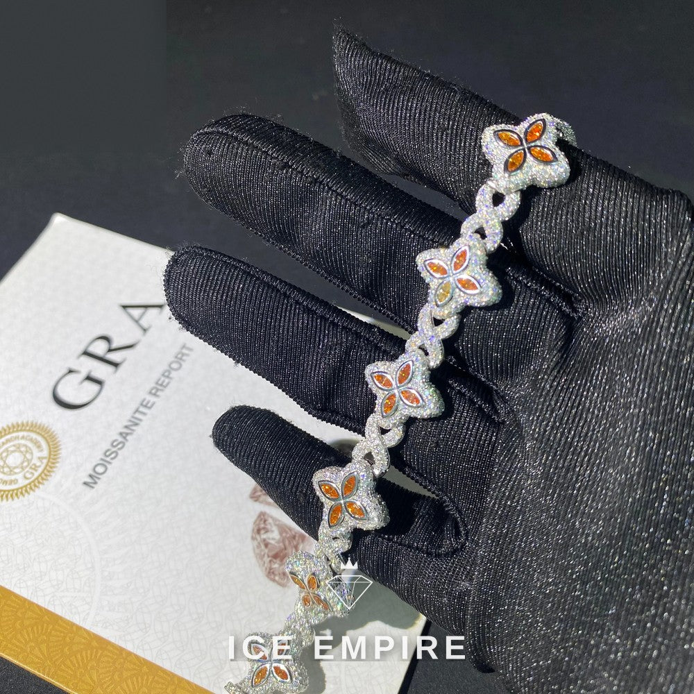 Iced Out 925 Silver Moissanite Cuban Chain