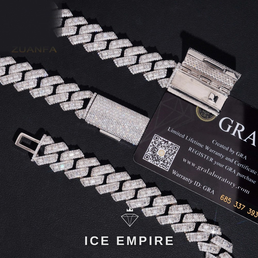 Iced Out Gold Plated Moissanite Cuban Chain