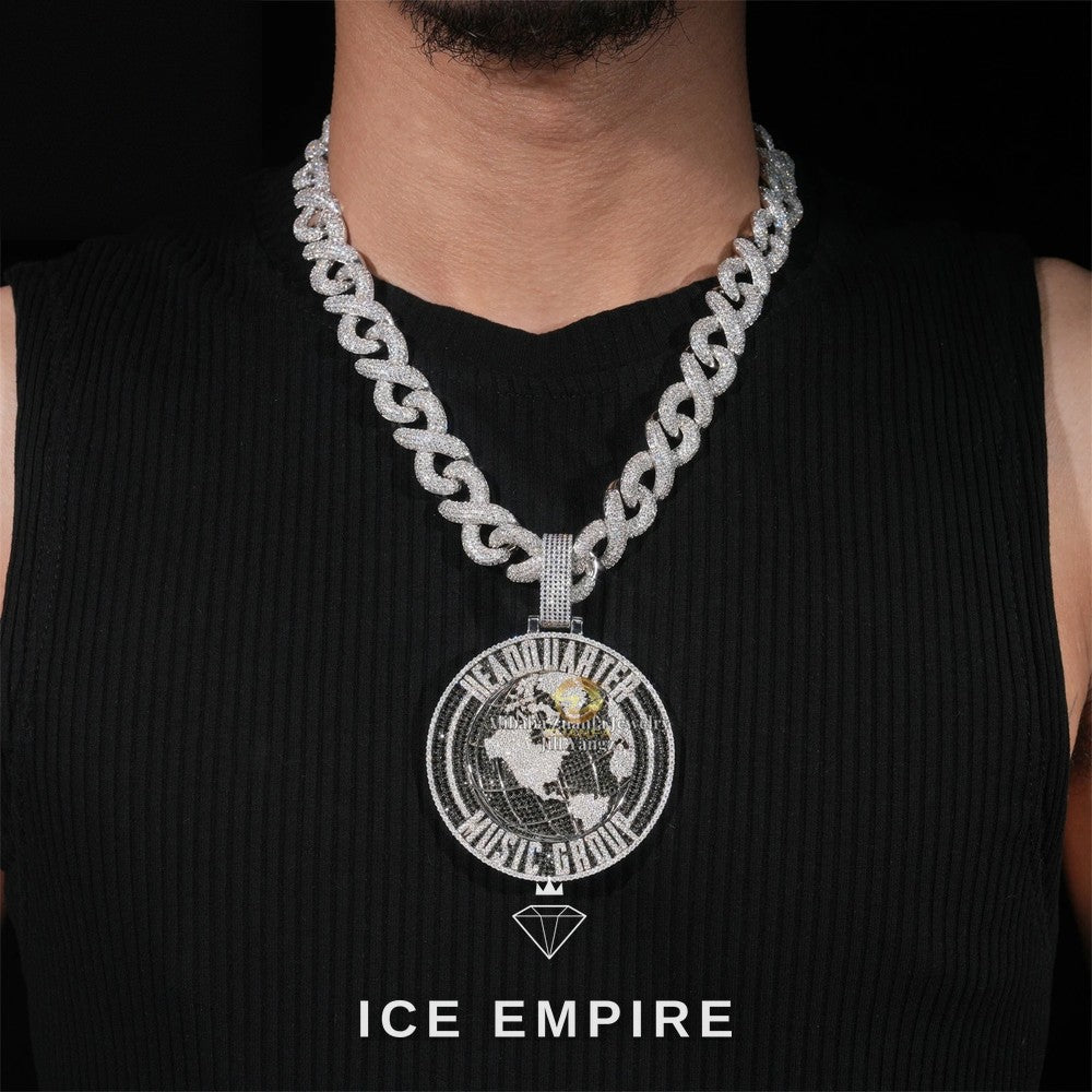 Iced Out Cross 925 Silver Pendant