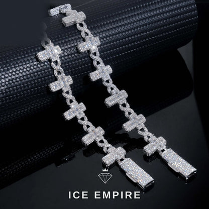 Iced Out Baguette Gold Plated Moissanite Cuban Chain