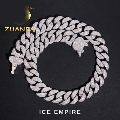 Iced Out Rose Gold Plated Moissanite Cuban Chain