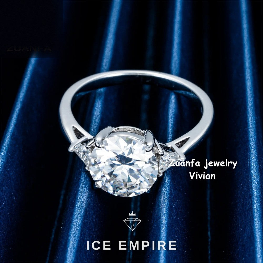 Iced Out Rose Gold Plated Moissanite Ring