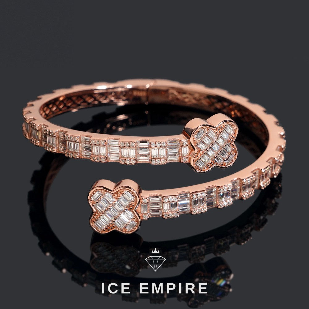 Iced Out Baguette Rose Gold Plated Moissanite Bracelet