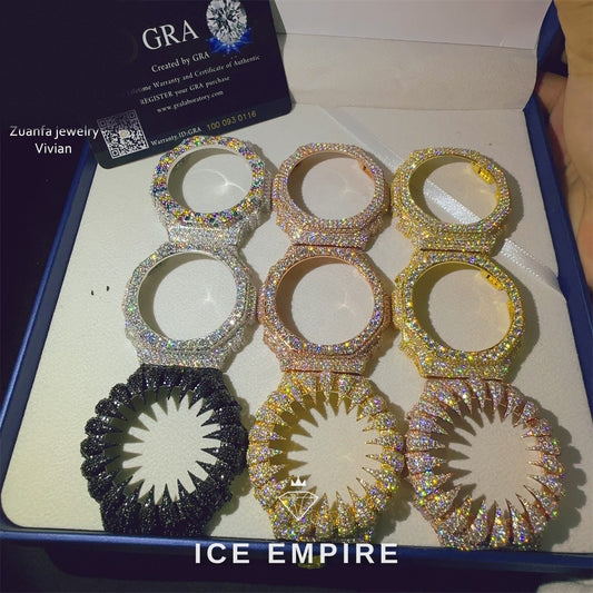 Iced Out 925 Silver Moissanite Watch