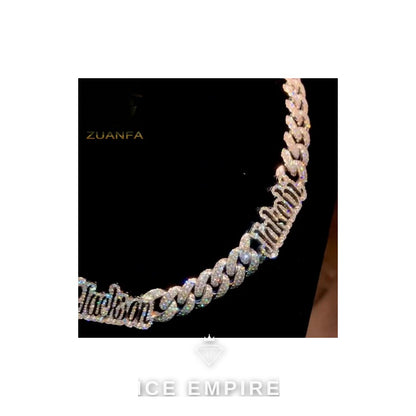 Iced Out Rose Gold Plated Moissanite Cuban Chain