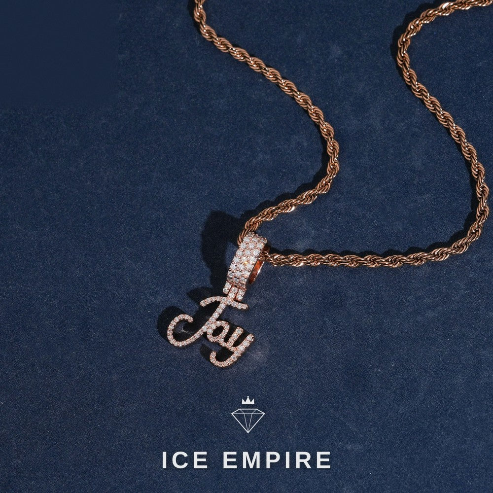 Iced Out Rose Gold Plated Moissanite Pendant
