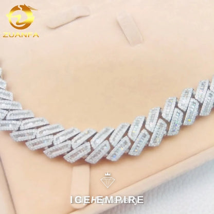 Iced Out Rose Gold Plated Moissanite Cuban Chain