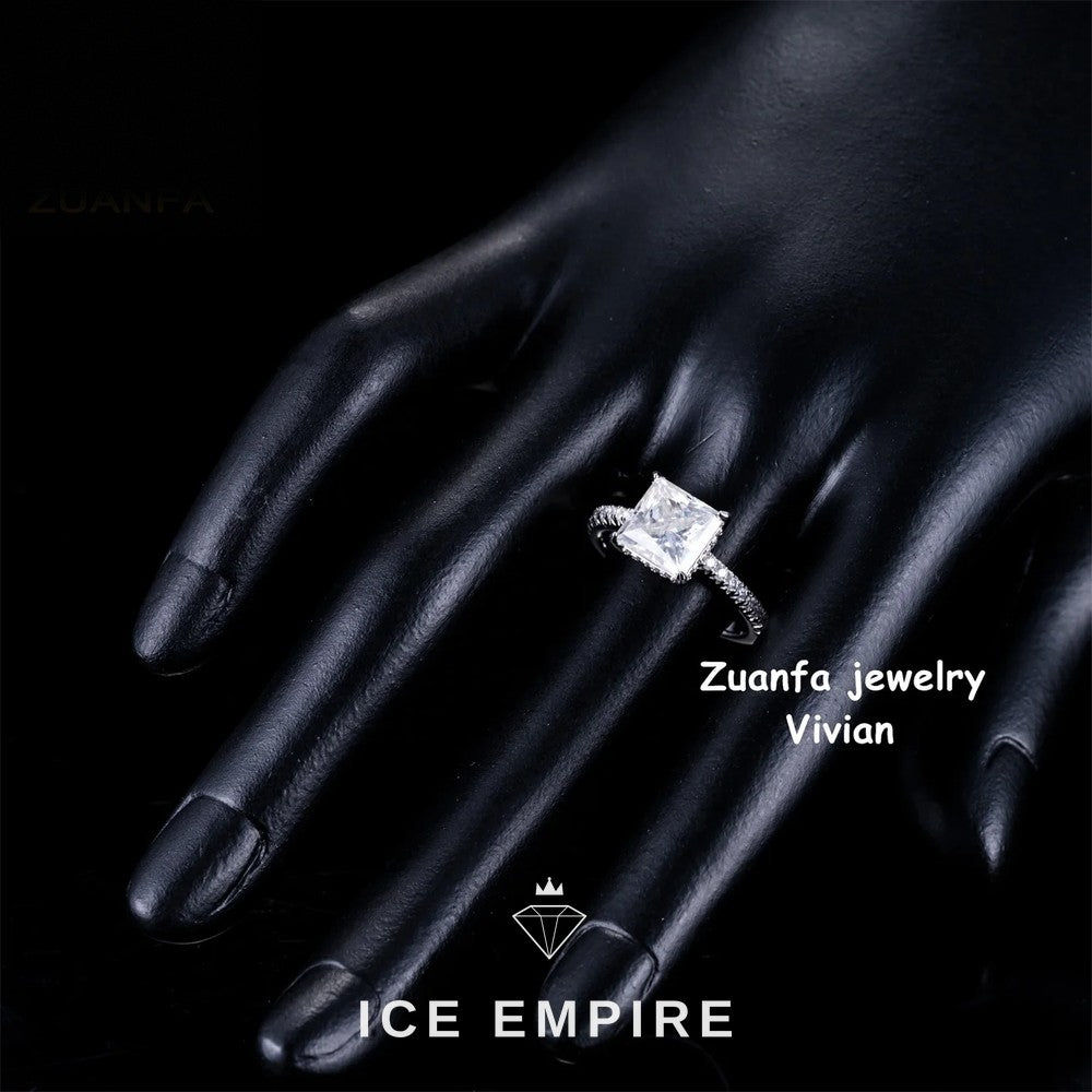 Iced Out 925 Silver Moissanite Ring