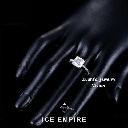 Iced Out 925 Silver Moissanite Ring