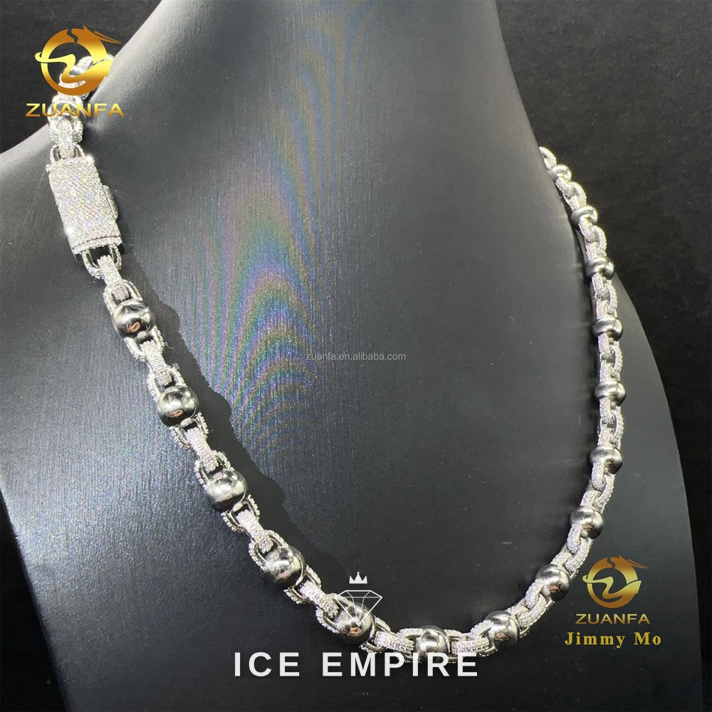 Iced Out 925 Silver Moissanite Cuban Chain