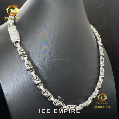 Iced Out 925 Silver Moissanite Cuban Chain