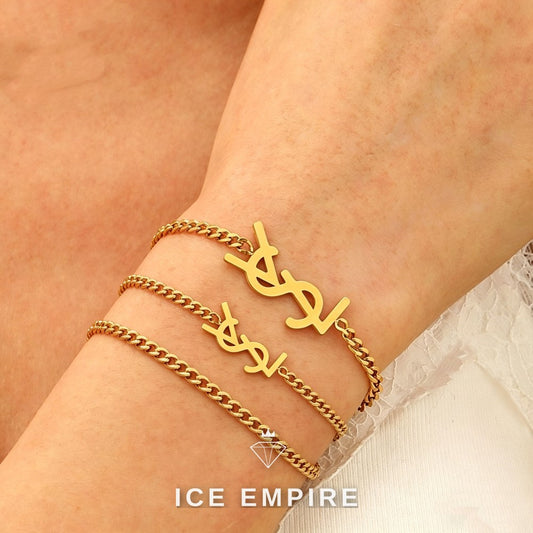 Iced Out 18K Gold Bracelet