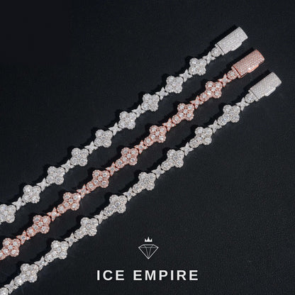 Iced Out Cross Rose Gold Plated Moissanite Cuban Chain