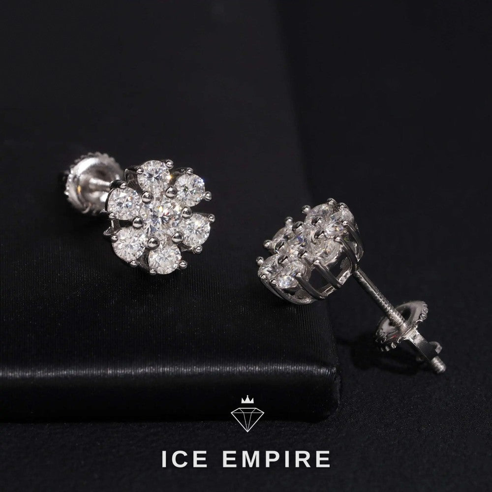 Iced Out 925 Silver Moissanite Earrings