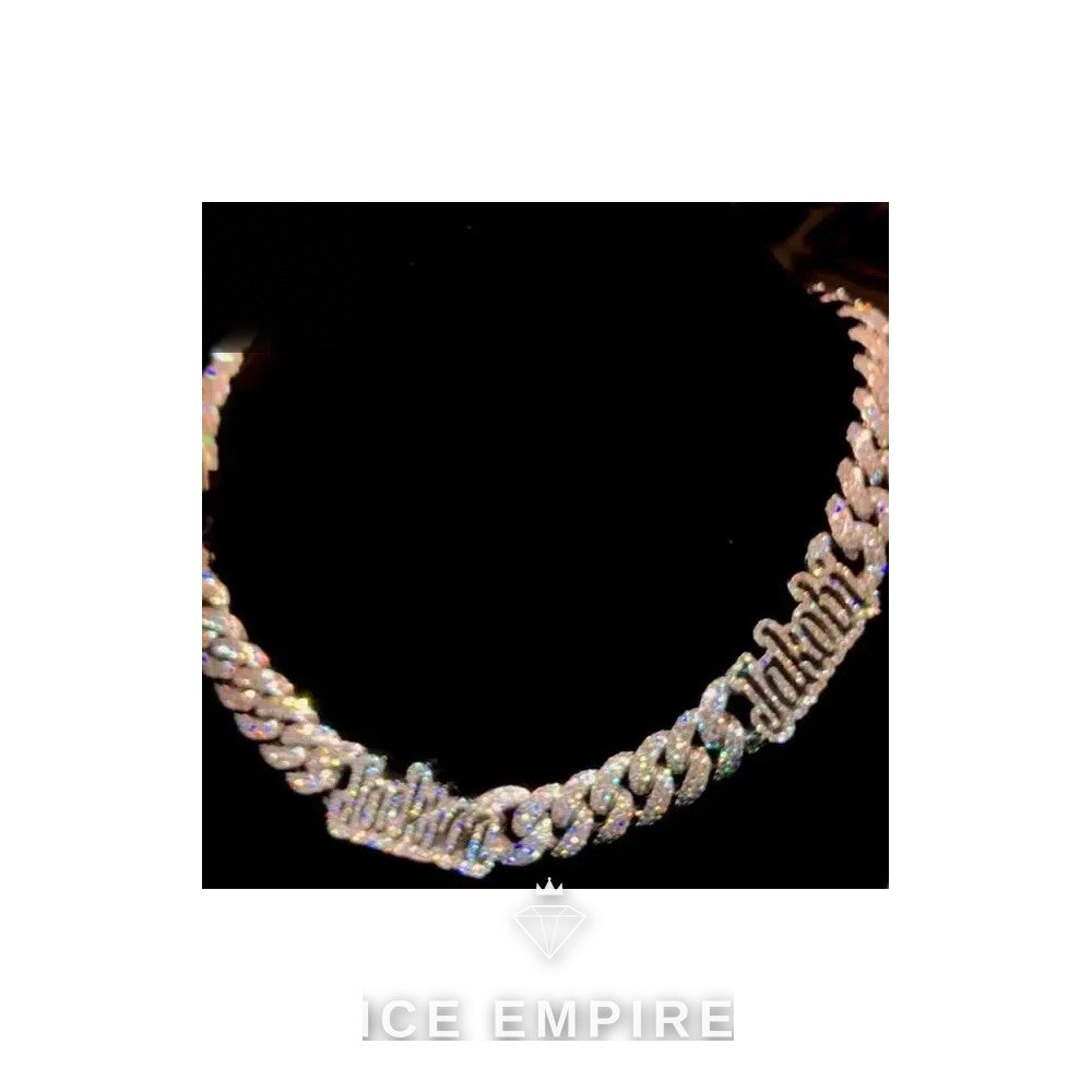 Iced Out Rose Gold Plated Moissanite Cuban Chain