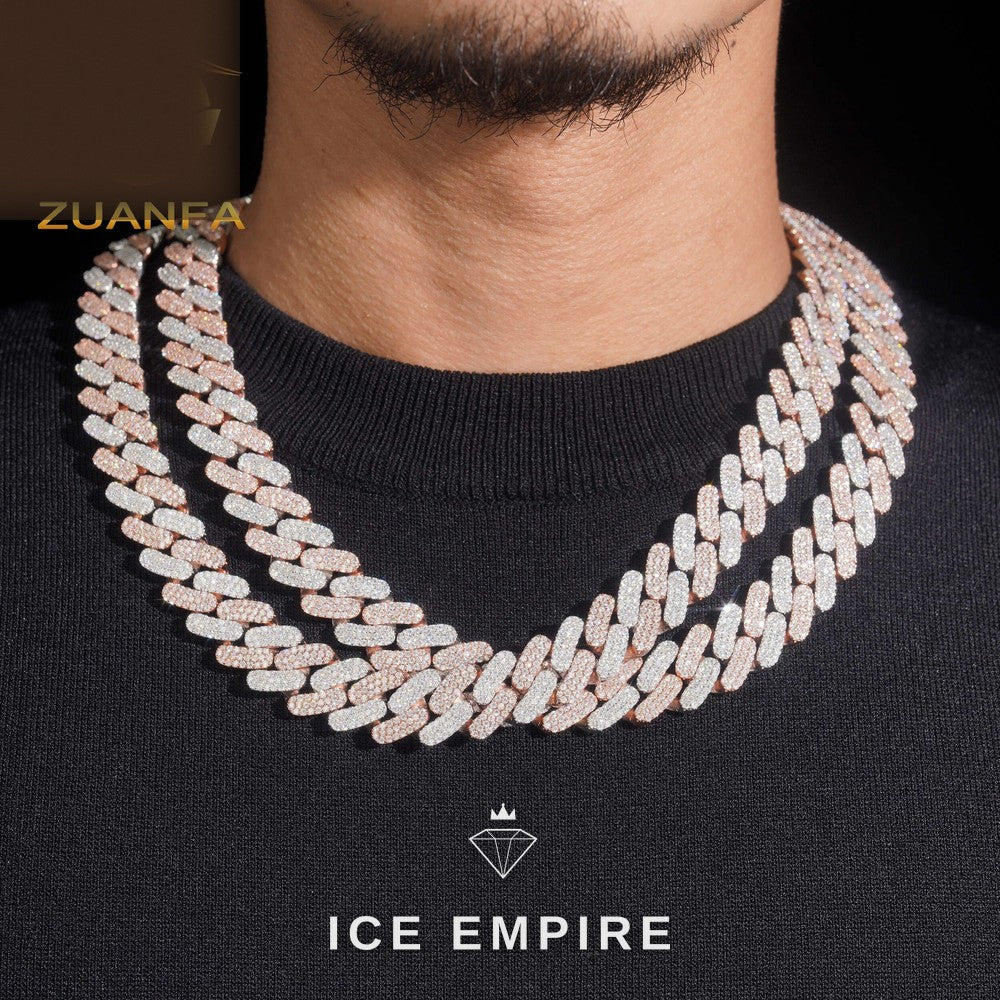 Iced Out Rose Gold Plated Moissanite Cuban Chain