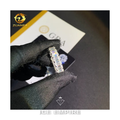 Iced Out Gold Plated Moissanite Wedding Band