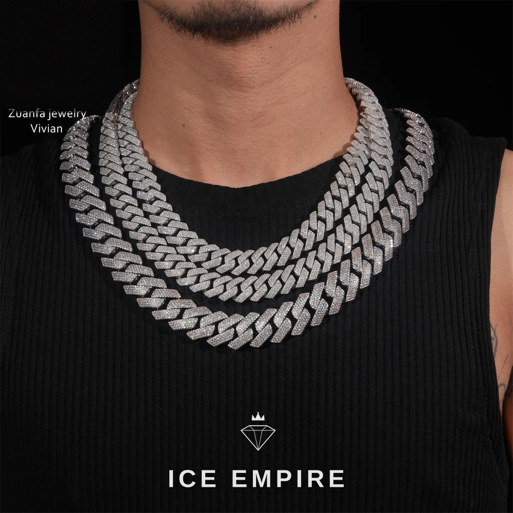 Iced Out Rose Gold Plated Moissanite Cuban Chain