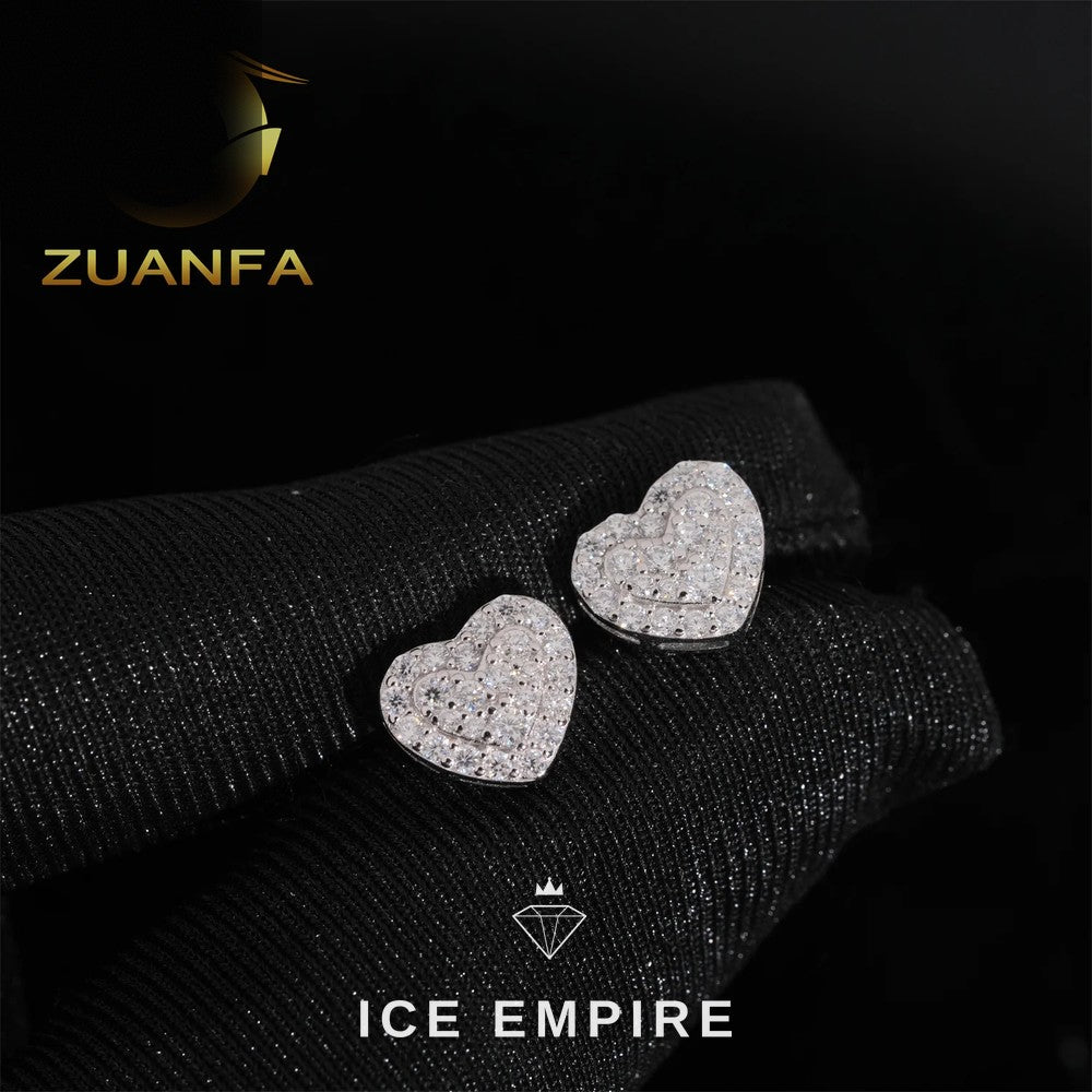Iced Out 925 Silver Moissanite Earrings
