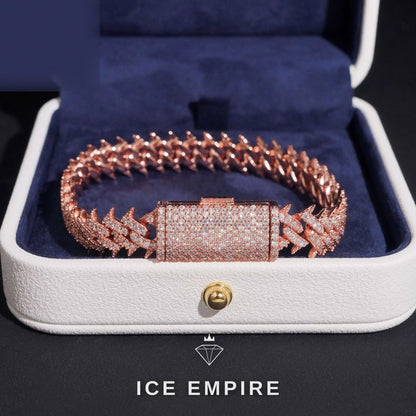 Iced Out Rose Gold Plated Moissanite Cuban Chain