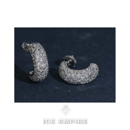 Iced Out 925 Silver Moissanite Earrings