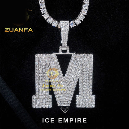 Iced Out 10K Gold Moissanite Pendant