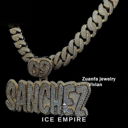 Iced Out Rose Gold Plated Moissanite Pendant