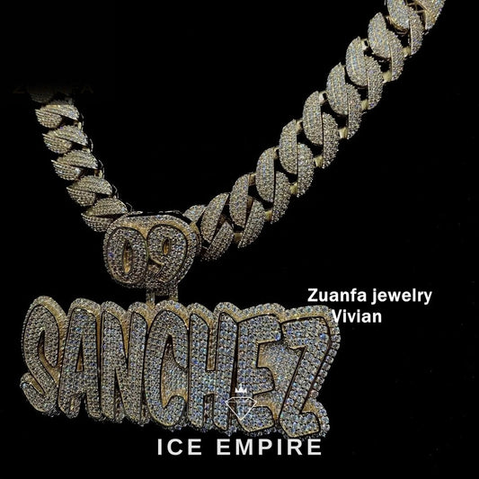 Iced Out Rose Gold Plated Moissanite Pendant