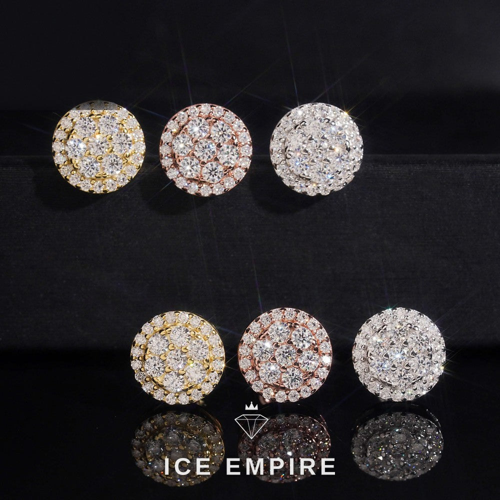 Iced Out Rose Gold Plated Moissanite Stud Earrings
