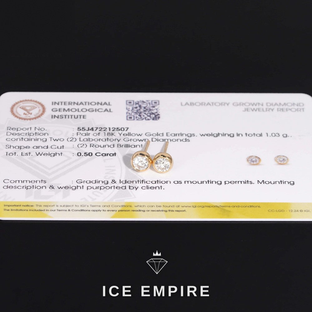 Iced Out 18K Gold Lab Grown Diamond Earrings