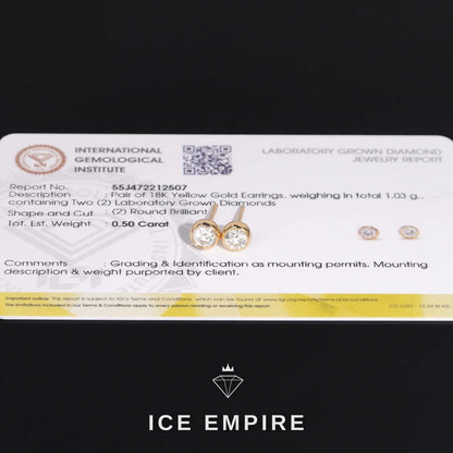Iced Out 18K Gold Lab Grown Diamond Earrings