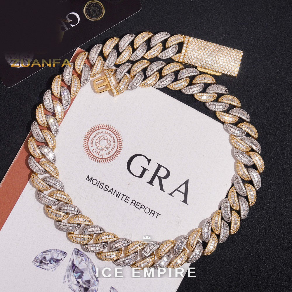 Iced Out Rose Gold Plated Moissanite Cuban Chain