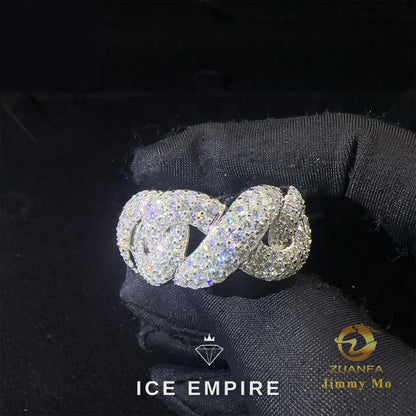 Iced Out 925 Silver Moissanite Cuban Chain