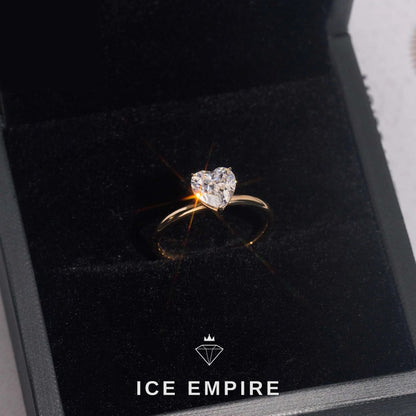 Iced Out Heart 14K Gold Moissanite Wedding Band