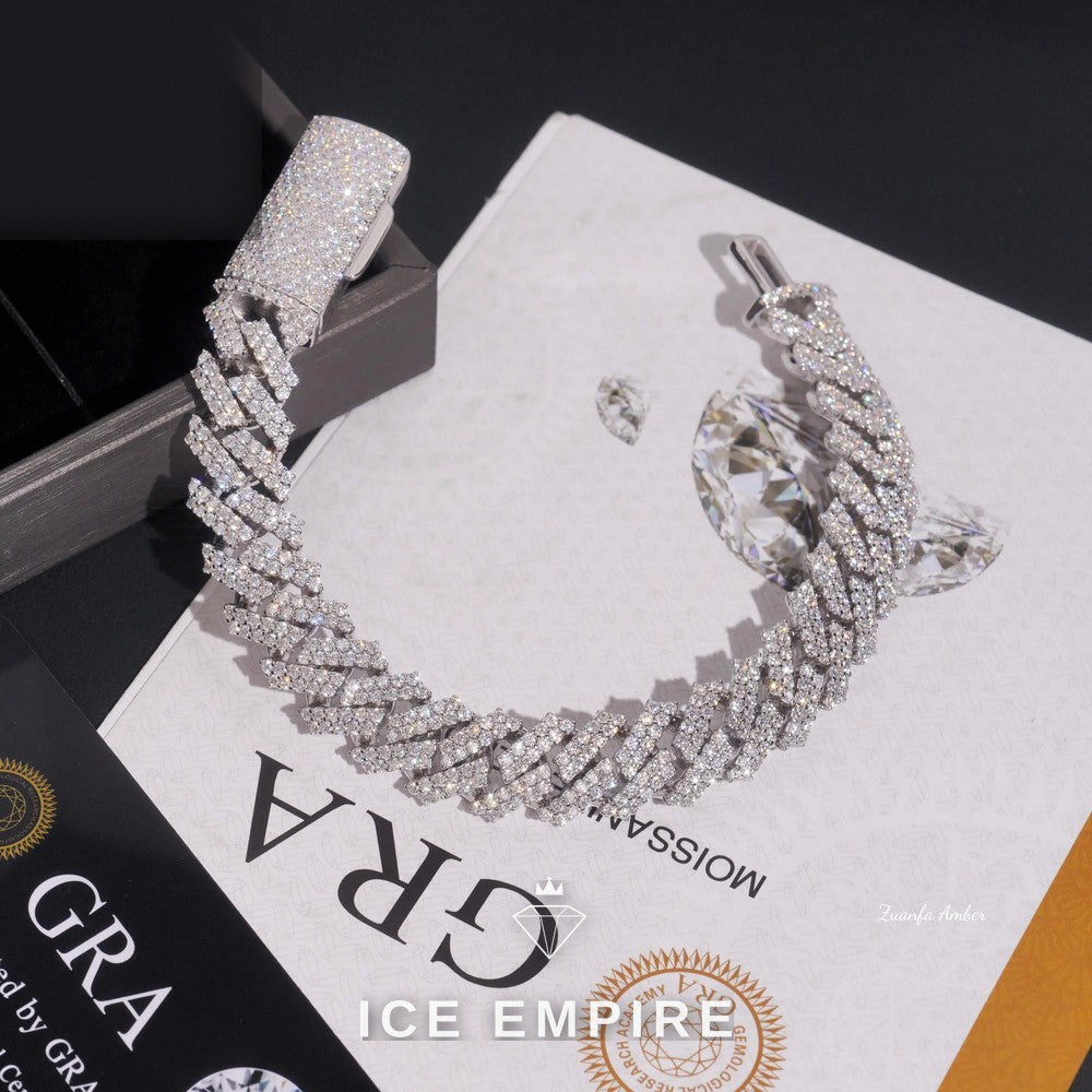 Iced Out Rose Gold Moissanite Cuban Chain