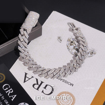 Iced Out Rose Gold Moissanite Cuban Chain