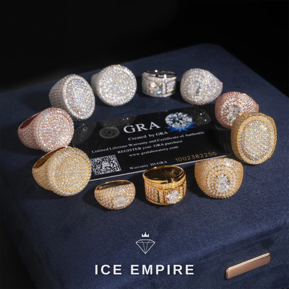 Iced Out Baguette 925 Silver Moissanite Ring