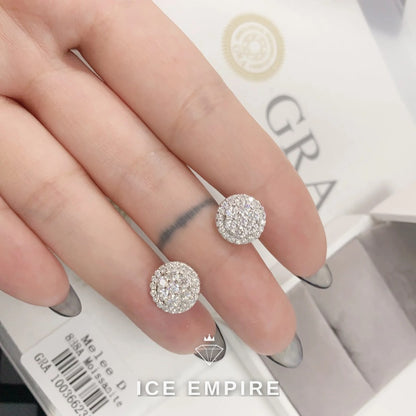 Iced Out 925 Silver Moissanite Stud Earrings
