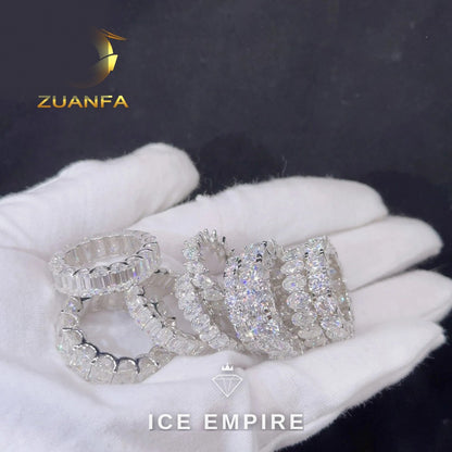 Iced Out Gold Plated Moissanite Wedding Band