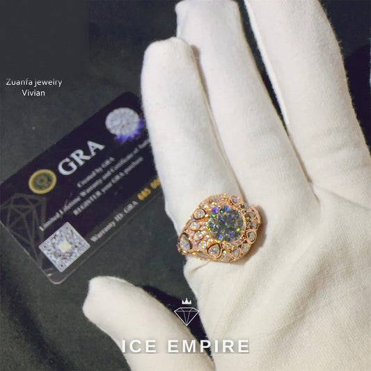 Iced Out 925 Silver Moissanite Ring