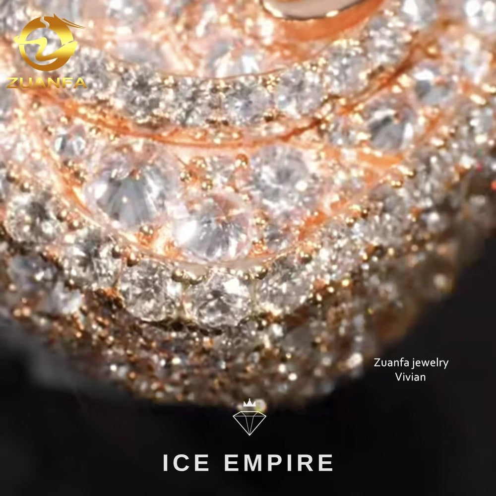 Iced Out Rose Gold Plated Moissanite Ring