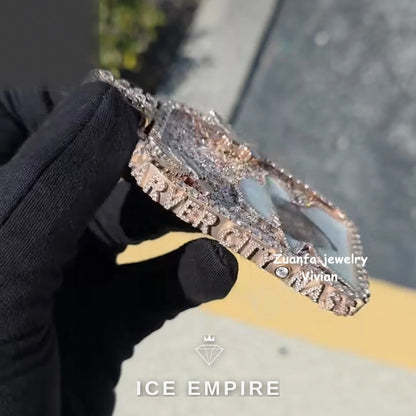 Iced Out 925 Silver Moissanite Pendant