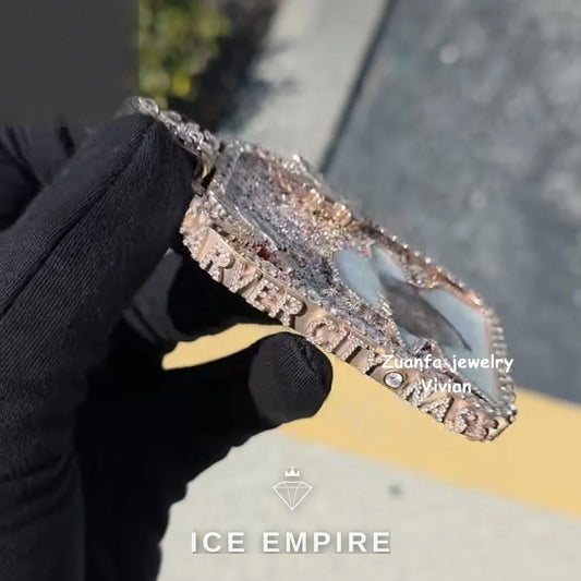 Iced Out 925 Silver Moissanite Pendant