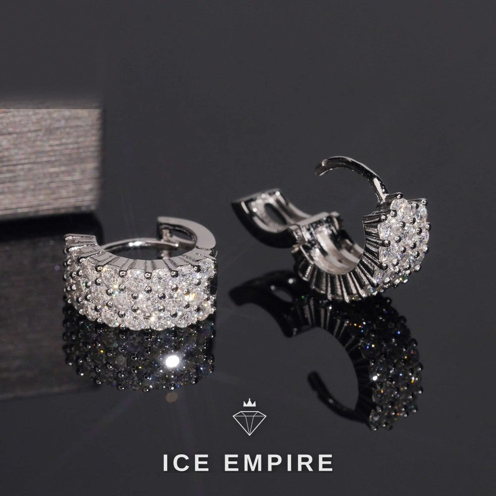 Iced Out 925 Silver Moissanite Stud Earrings